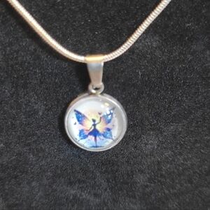 Fairy Pendant Necklace on Sterling Silver Chain